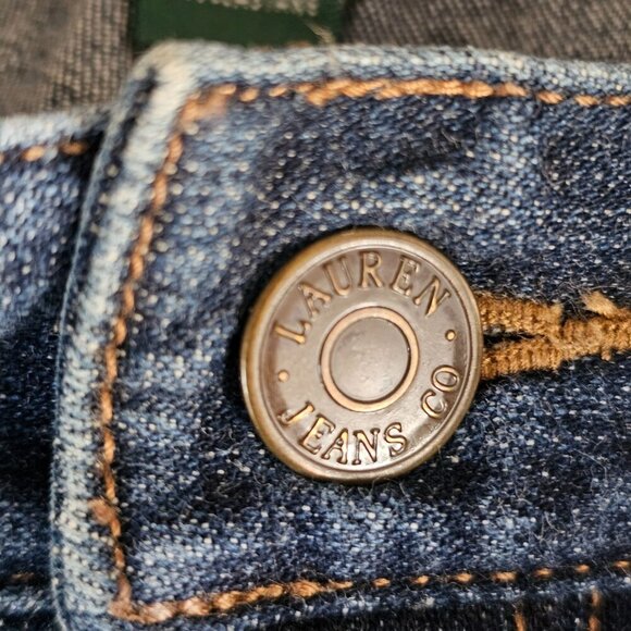Lauren Jeans Co. Ralph Lauren Womens Straight Leg Dark Wash Denim Jeans Size 4 - Picture 9 of 14